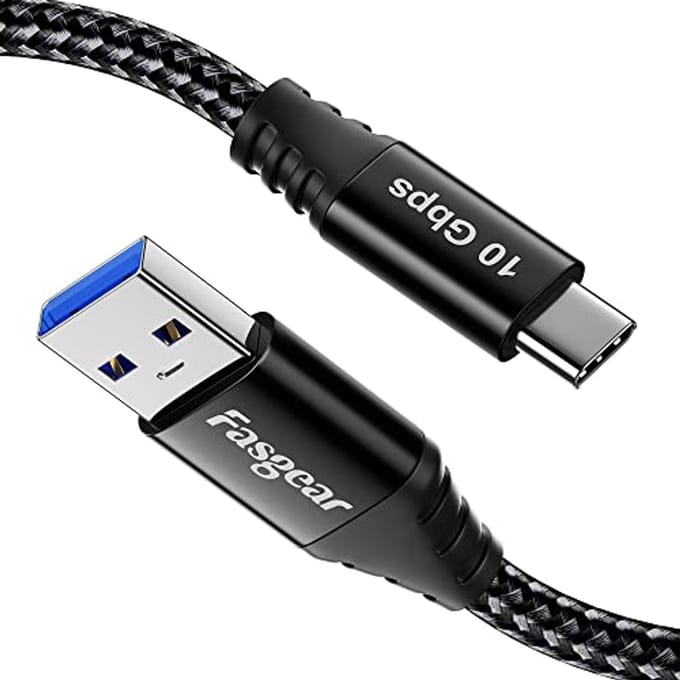 Korte 1.5m USB A naar C 3.2 Gen 2 kabel - 10 Gbps datakabel voor snel opladen
