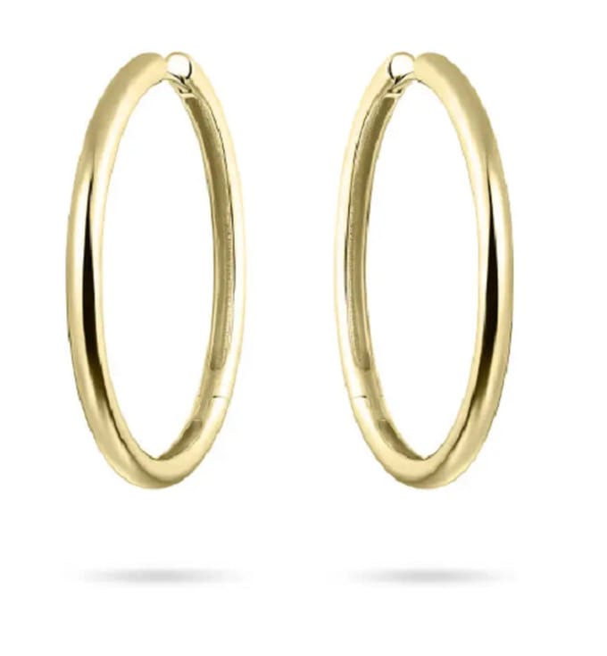 Schitterende 14K Gold Plated Gepolijste Oorringen 40 mm.