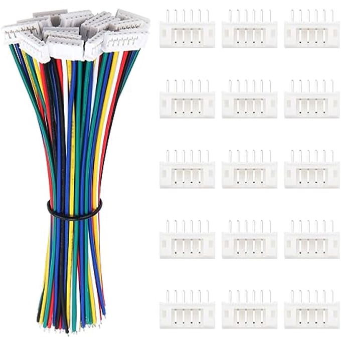 15 Sets JST 2.0 mm 6-Pins Connectoren met 150mm 22AWG Kabel