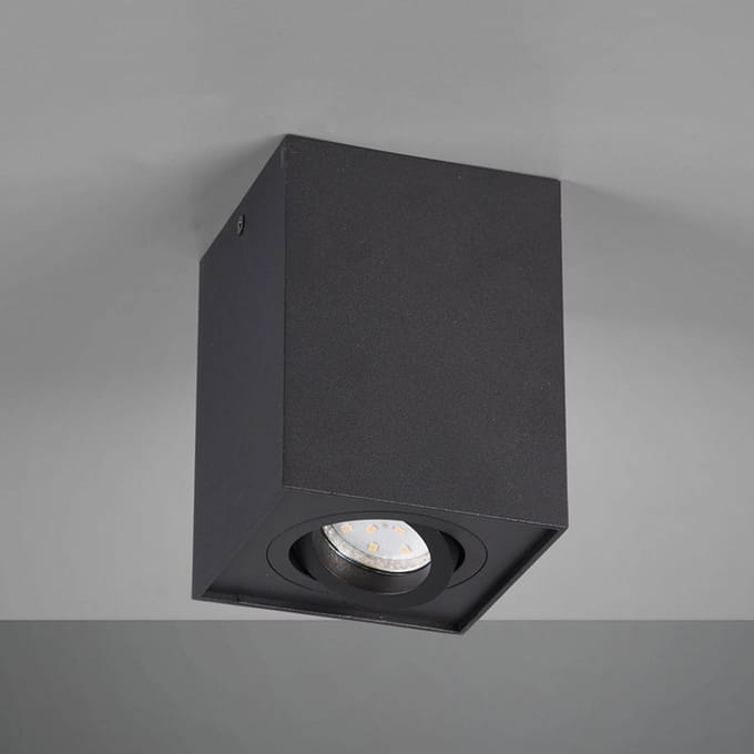 TRIO BISCUIT - Plafondlamp - Zwart mat - excl. 1x GU10 35W