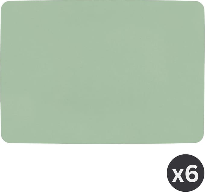 ZICZAC - Placemat TOGO - SET/6 - Dubbelzijdig - Kunstleer - 33x45 cm, groen