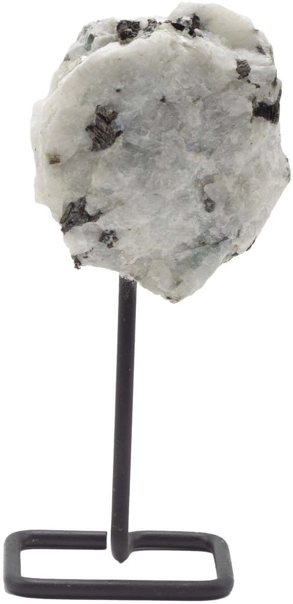 Mineral Specimen on Metal Stand - Rainbow Moonstone
