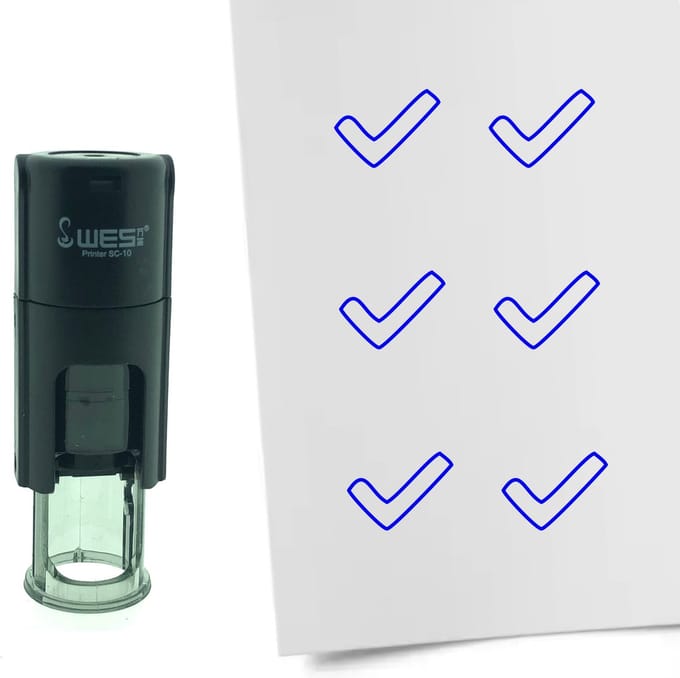 CombiCraft Stempel Open vinkje 10mm rond - Blauwe inkt