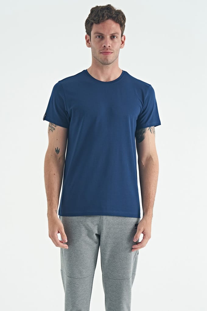 Heren Katoen Elasthaan Crew Neck T-shirt