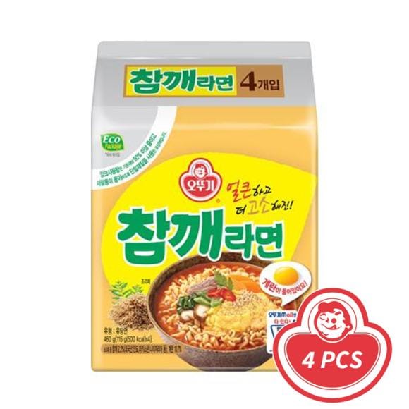 Ottogi Ramen au Sésame 115g X 4 (2 possibilités) 115g X 8 yellow