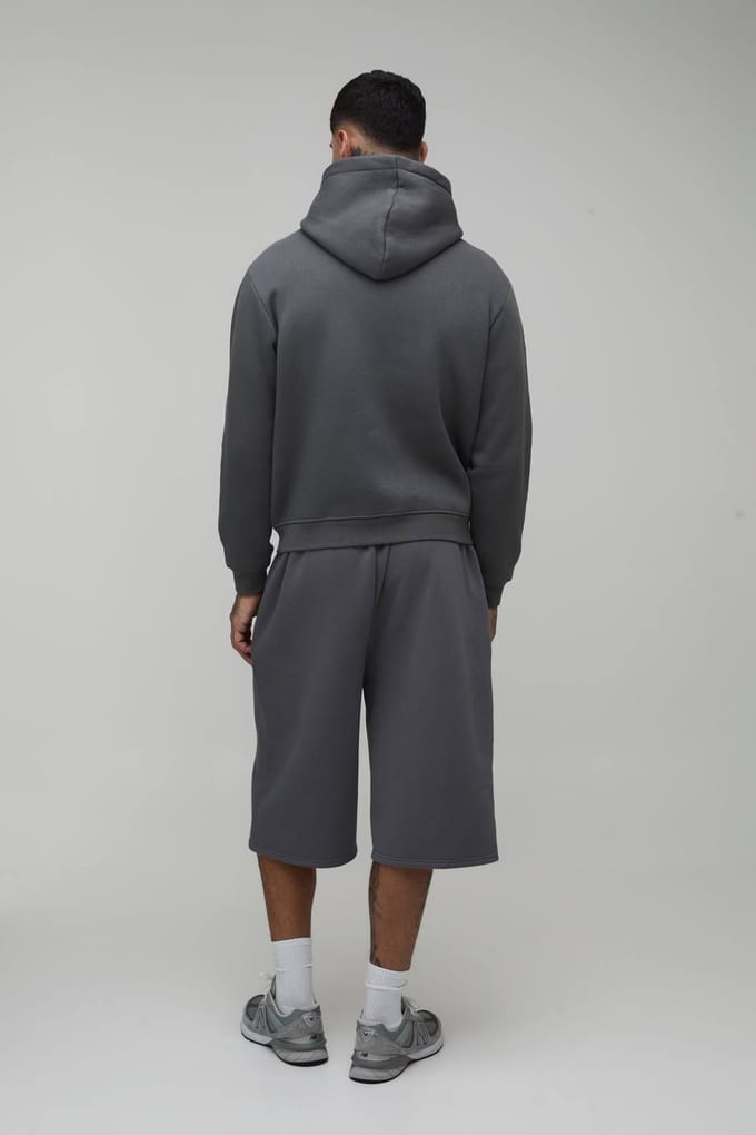 Tall Essential Jersey Jort | Charcoal | Size Small
