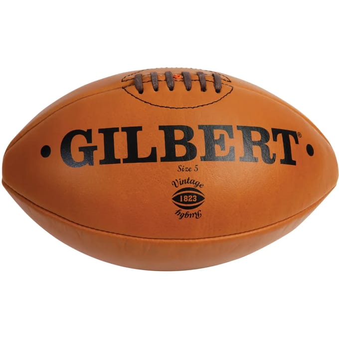 Vintage leren rugbybal Gilbert (taille 5)