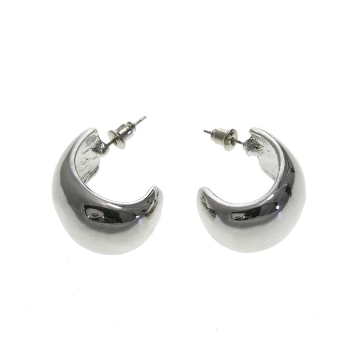 Behave - Oorbel steker zilverkleur chunky retro stijl 2,5 cm