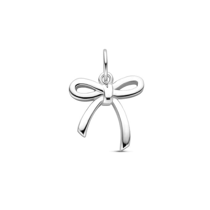 zilver gerhodineerd hanger strik 16 mm 1339695