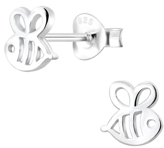 Joy|S - Zilveren Bij oorbellen 5 x 6 mm