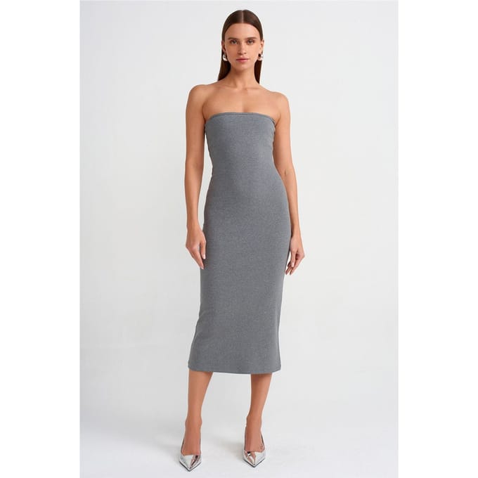 Strapless Bodycon Midi-jurk