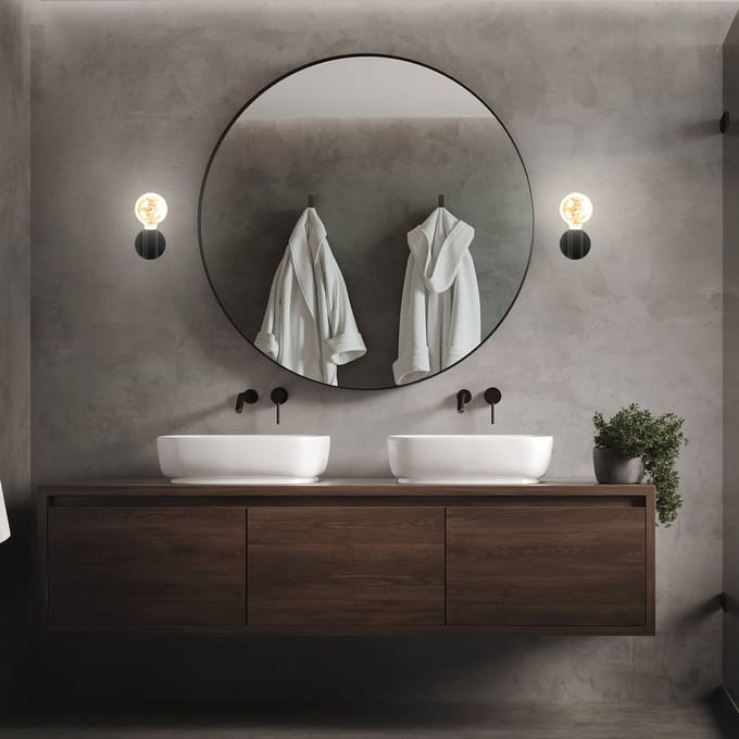 BRILONER Wandlamp - KOSOL - 10 - cm - excl. - E27 - max. - 10 - watt - IP44 - spatwaterdicht - zwart