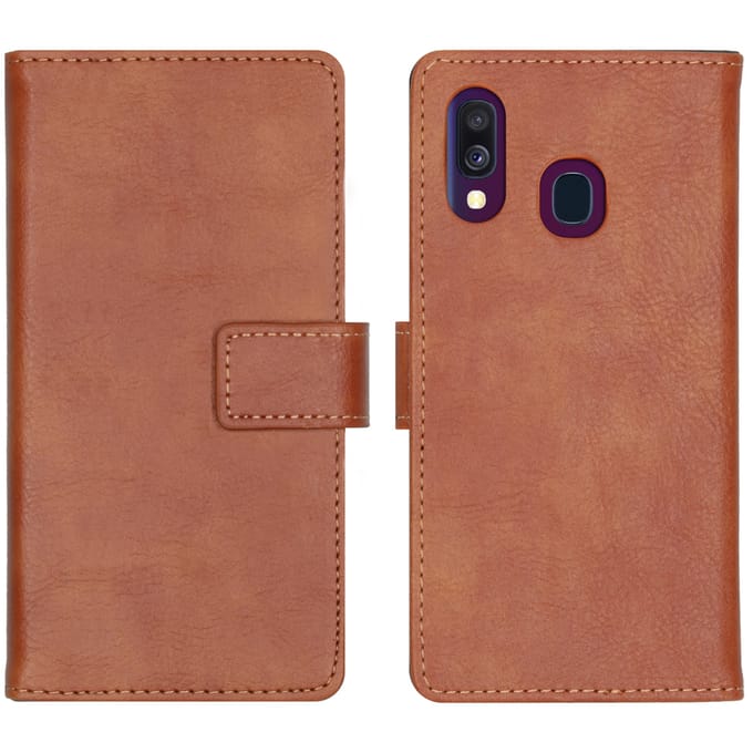 imoshion Hoesje - Geschikt voor Samsung Galaxy A40 - Luxe Bookcase - Bruin