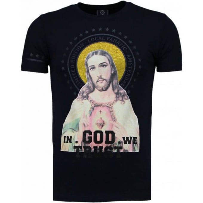 Local Fanatic Jezus rhinestone t-shirt