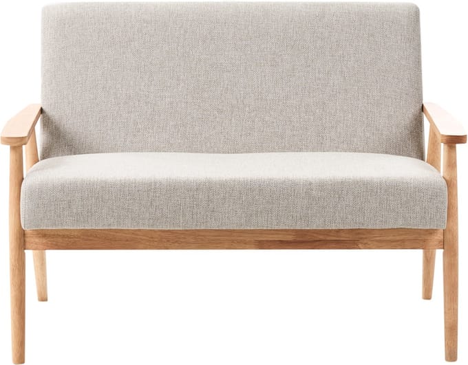 ESRUM - Tweezitsbank - Grijs/Lichtbruin - Polyester