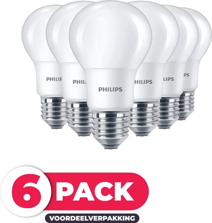 Philips LED E27 - 13W (100W) - Warm Wit Licht - Niet Dimbaar - 6 stuks