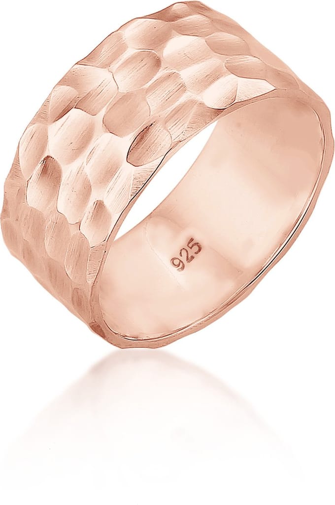 Elli - Ring - Dames Band Basis Gehamerd in 925 Sterling Zilver - Dames