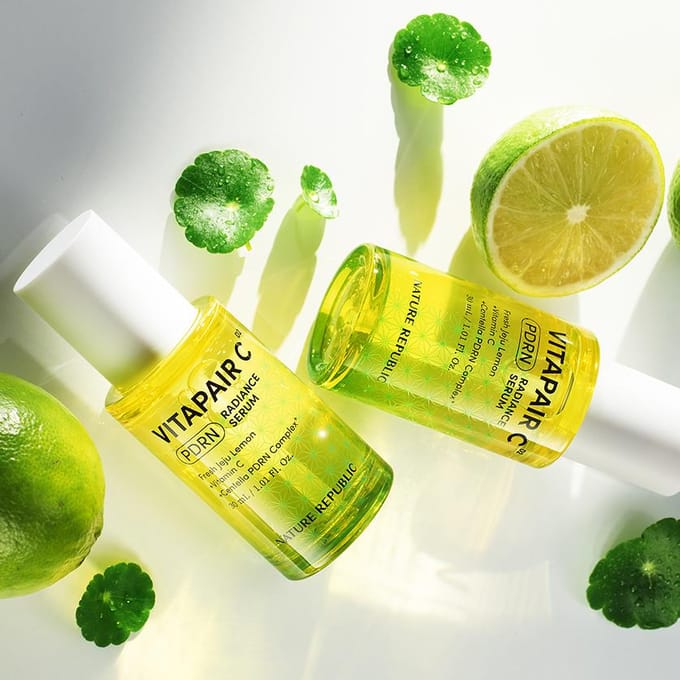 Nature Republic Vitapair C PDRN Glow Sérum 30ml + Sérum Taches Brunes 5ml Ensemble yellow