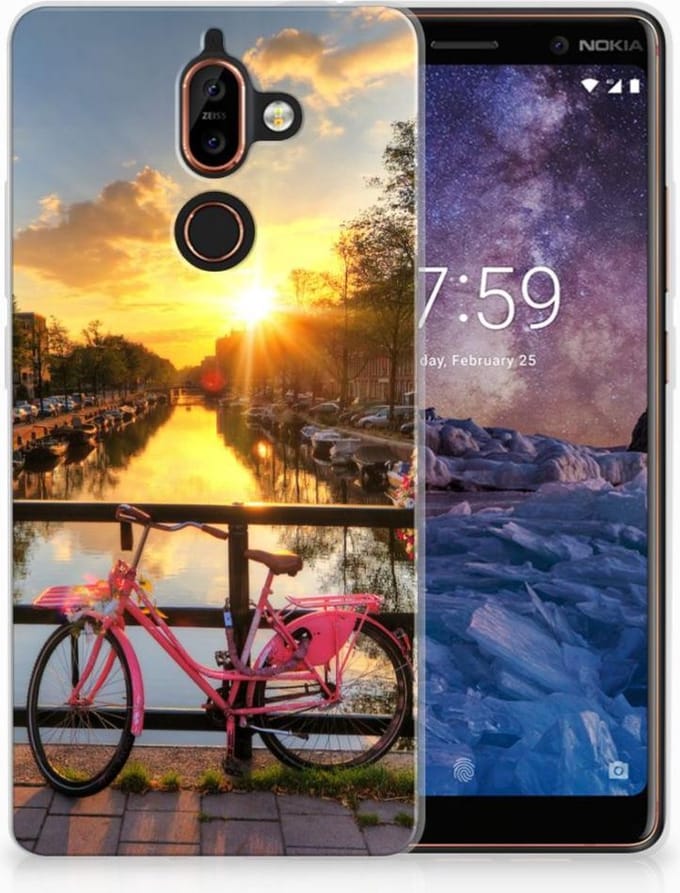 Nokia 7 Plus Siliconen Back Cover Amsterdamse Grachten