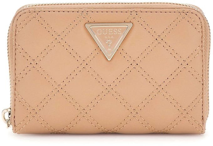 GUESS portemonnee Giully II SLG Medium Zip Around Wallet Beige Lichtbruin