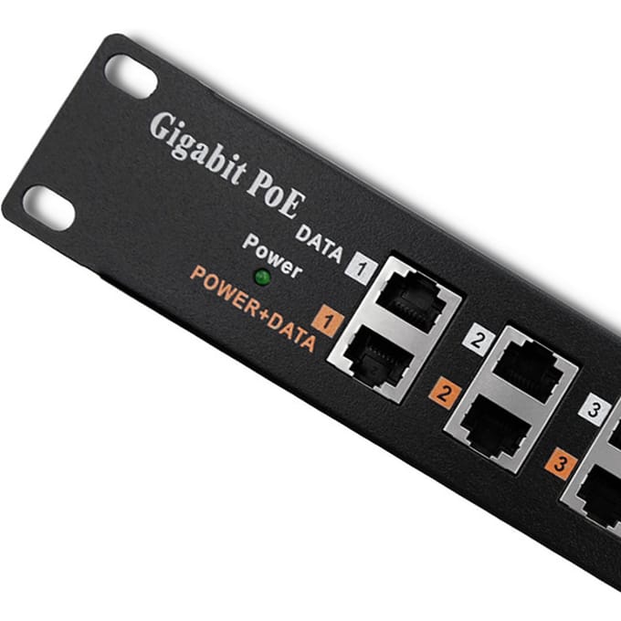 Qoltec Patchpaneel RACK |   12 Poorten |   PoE |   Zwart