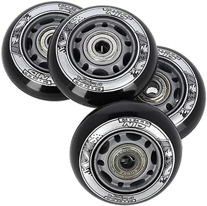 Inline Skate Wielen Set 64mm 82A met ABEC-9 Lagers (4 Stuks)