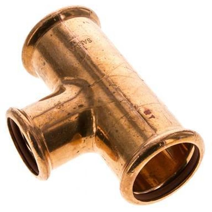 Tee Press Fitting - 35mm & 42mm Persmof - Koperlegering