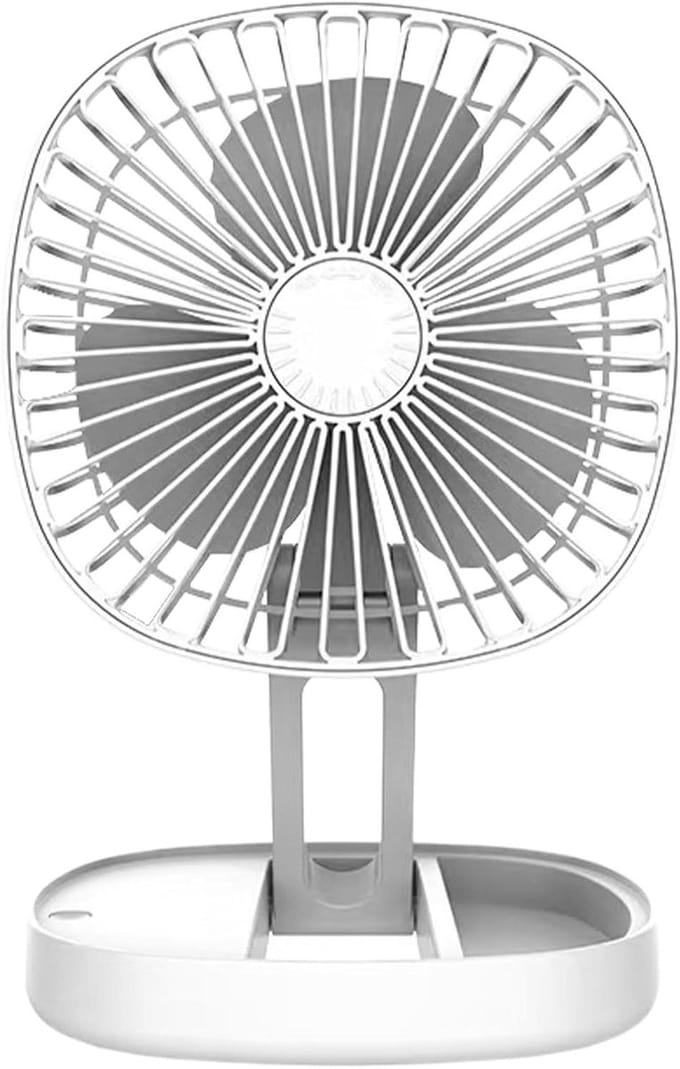 USB Bureauventilator - Mini Ventilator Reisventilator - Persoonlijke Koeling - Opvouwbaar Ontwerp - 18x8.1x18 cm - Wit