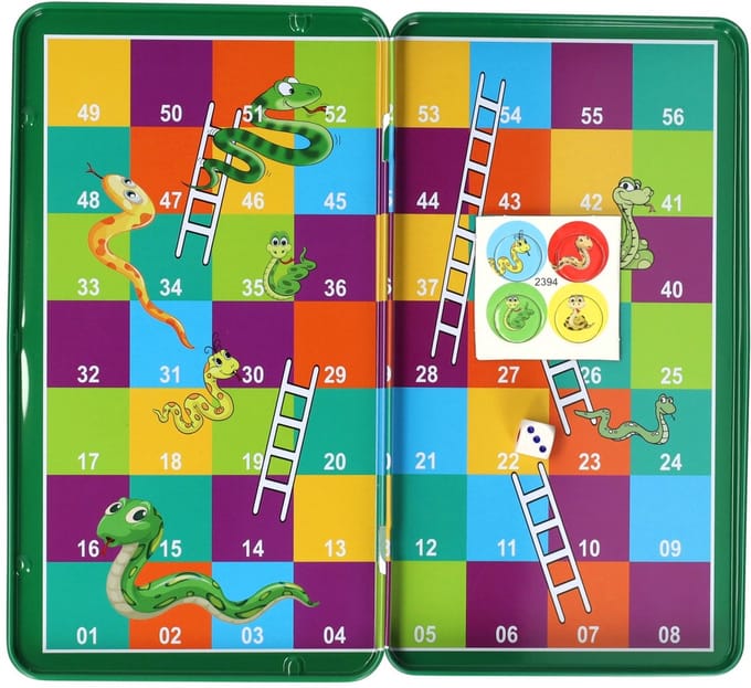 Magnetische Reisspel in Blik Slang & Ladders