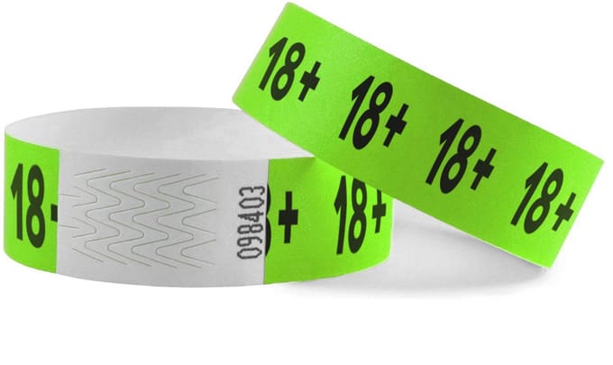 CombiCraft Tyvek 18+ polsbandjes groen - per 100 stuks