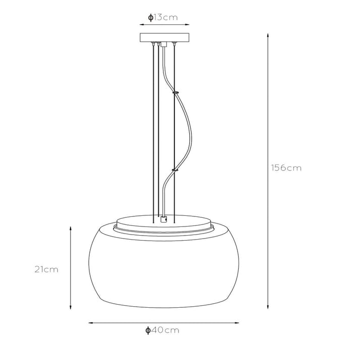 Lucide OLIVIA - Hanglamp - Ø 40 cm - 3xE27 - Fumé