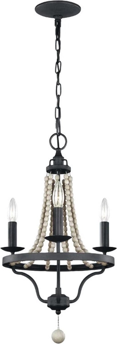 Feiss LED Kroonluchter | 3X E14 Max 40W | Dimbaar | Dark Weathered Zinc with Driftwood Grey