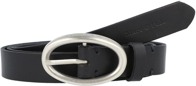 Marc O'Polo Leren riem Elly Belt W100 Night Blue blauw