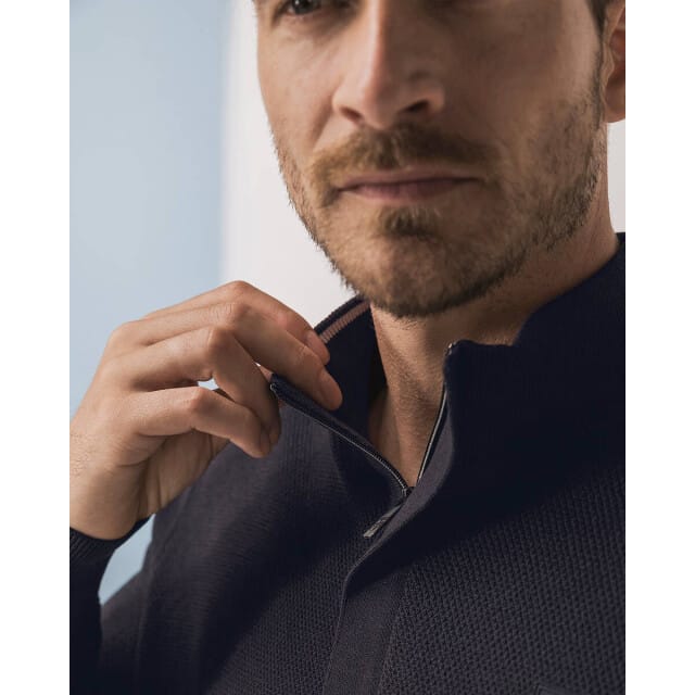 State Of Art Half Zip Trui Structuur Antraciet - Maat 3XL - Heren - Pullovers