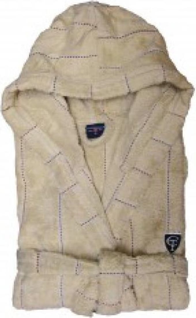 Cottonfield Badjas Stitched Stripe - Maat XL - Desert