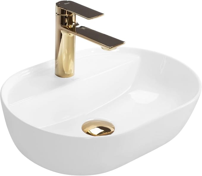 Moderne Opzetwastafel 42 cm voor Badkamer - Keramiek (Wit)
