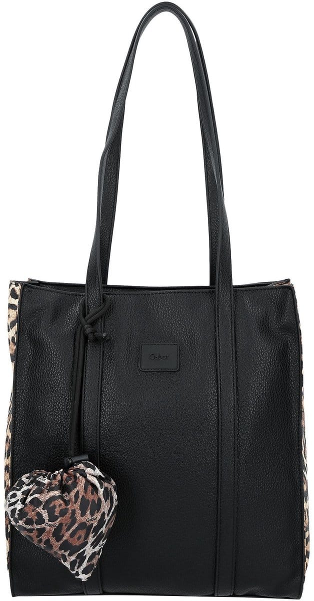 Gabor shopper schoudertas Elfie Luxe Zip Tote Bag Leo Black zwart