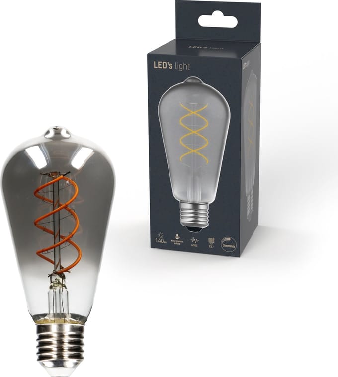LED's Light LED Lamp smokey E27 - Nostalgisch retro - Dimbaar warm wit licht - Edison ST64 - Ledlampen