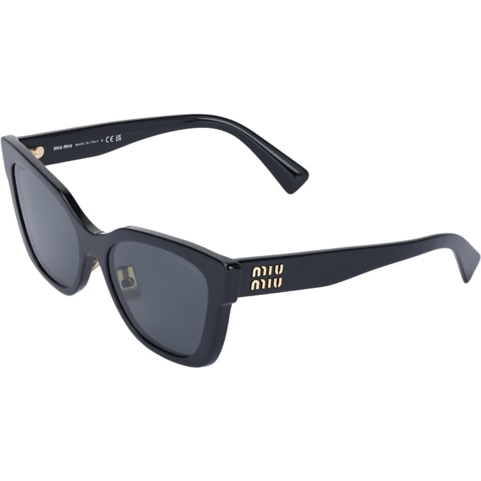 Miu Miu Logo Cat Eye Zonnebril Dames zonnebril Zwart MU02ZS1AB5S0 Default Packaging