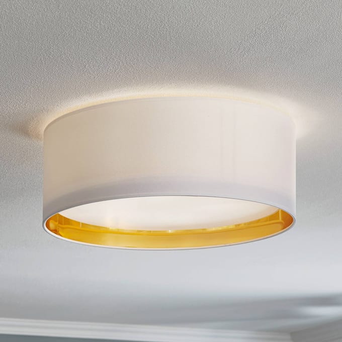 TK Lighting Bilbao plafondlamp, wit/goud, Ø 45 cm