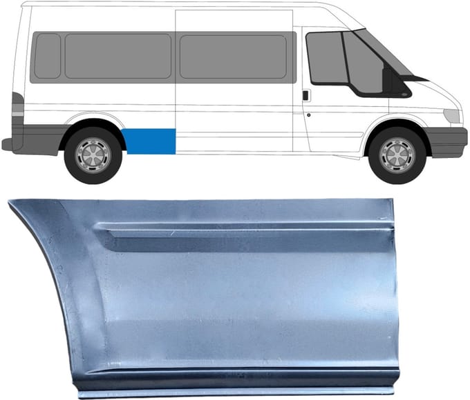 Reparatiepaneel achterspatbord voor Ford Transit 2000-2013 / Rechts