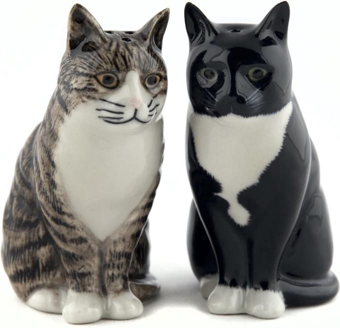 Quail Peper en Zout set - katten Millie en Julius