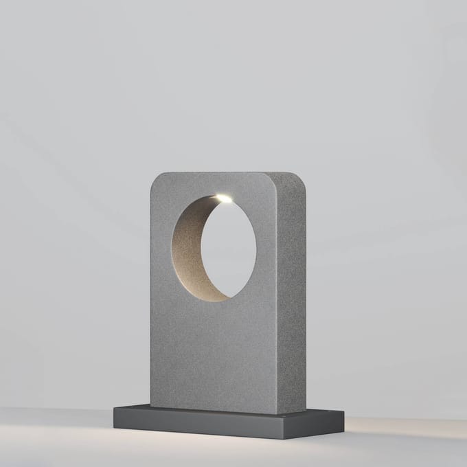 Maytoni LED tuinpadverlichting BETONE, hoogte 49 cm, grijs, cement, IP65