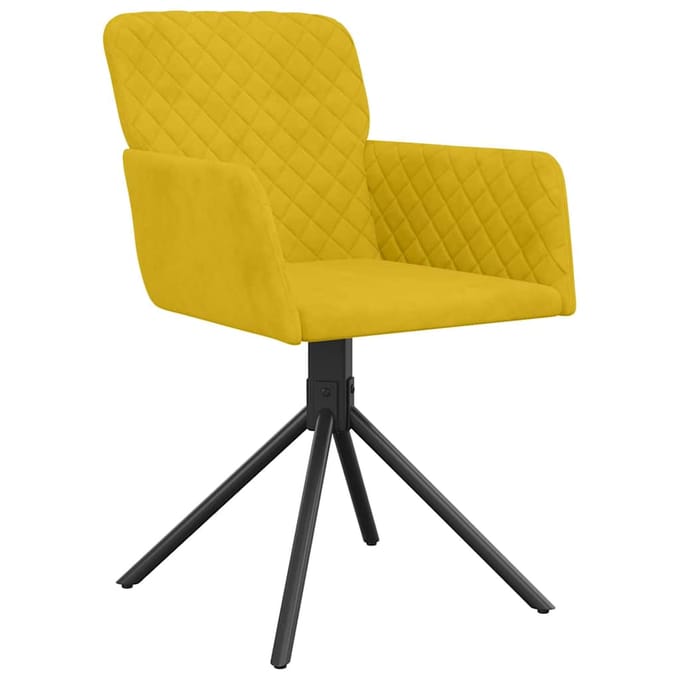 vidaXL - Eetkamerstoelen - draaibaar - 2 - st - fluweel - geel