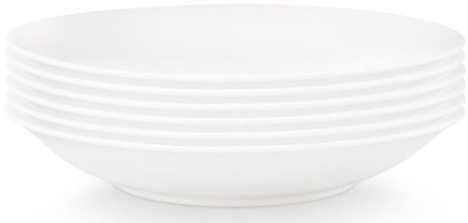 vtwonen Pastaborden - Serviesset - Wit - Diepe Borden - Bordenset van 6 - 25.5cm