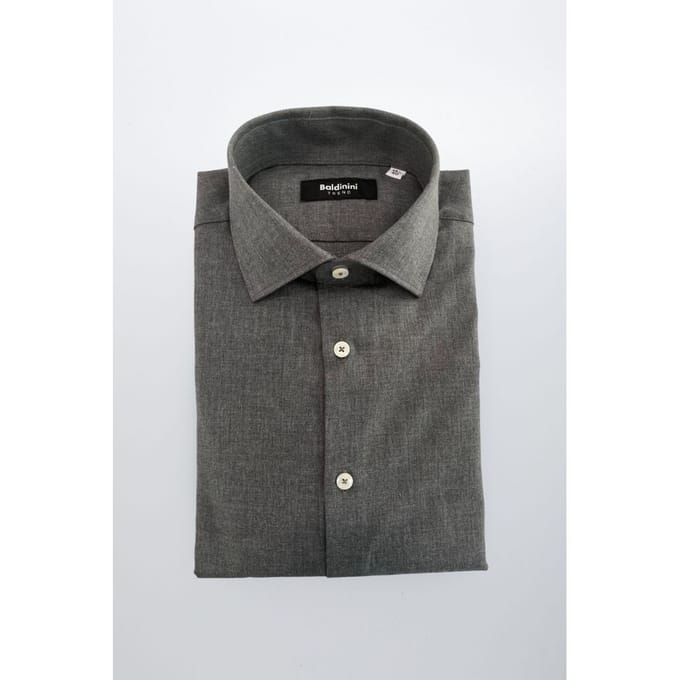 Baldinini Trend Grijze Katoenen Overhemd voor Mannen