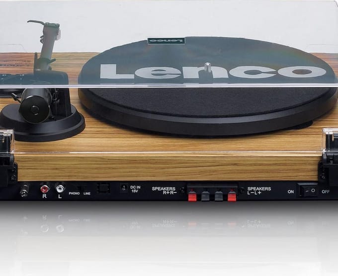 Lenco Platenspeler met Bluetooth - Twee externe Speakers - Ingebouwde Versterker - LS-500OK - Hout