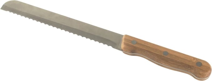 Broodmes, Bamboe, Roestvrij Staal, 32 cm - Pebbly