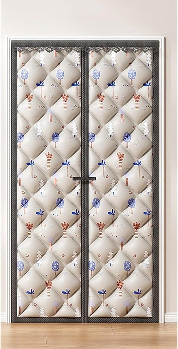 Magnetisch Deurgordijn - Isolerende Bekleding - Warmte Binnen Houden - Automatisch Sluitend - 80x220 cm - Grijs