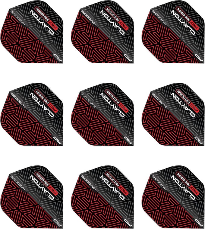 Dartflights Set Rood en Zwart Premium Kwaliteit (9 Stuks)